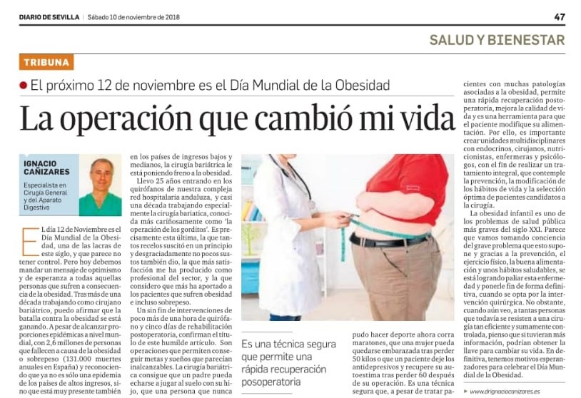 12 de noviembre, Día Mundial de la Obesidad