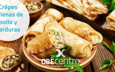 Crêpes saladas rellenas de pollo y verdura