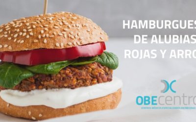 Hamburguesa de alubia roja y arroz