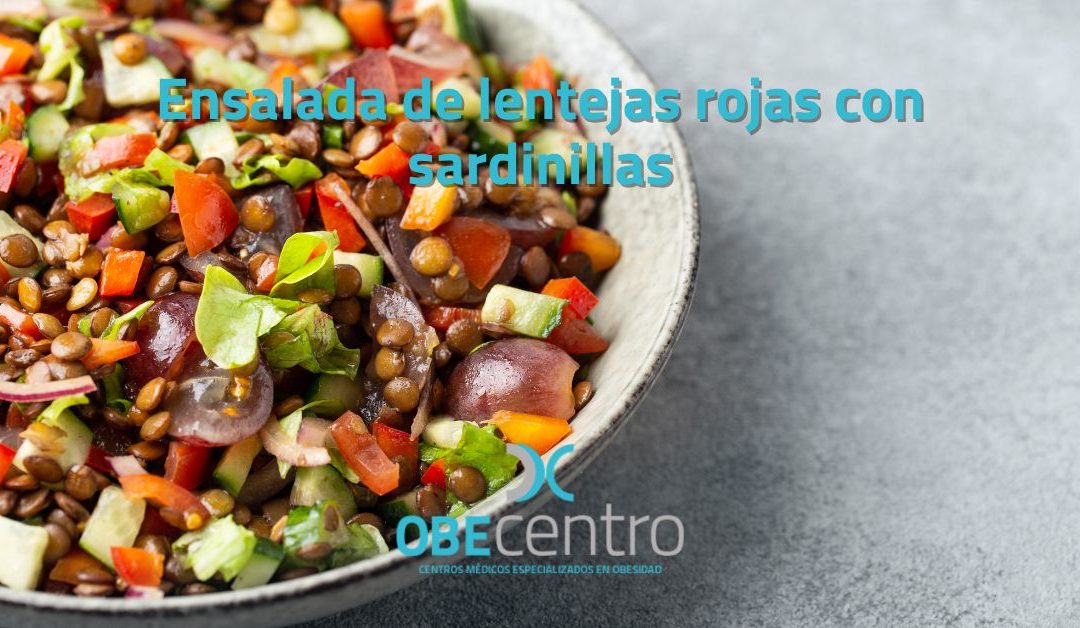 Ensalada de lentejas rojas con sardinillas