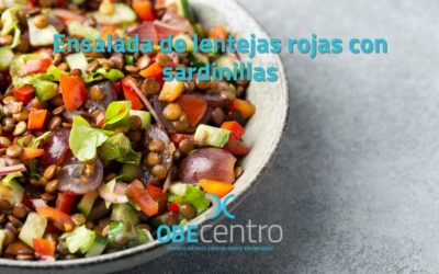 Ensalada de lentejas rojas con sardinillas